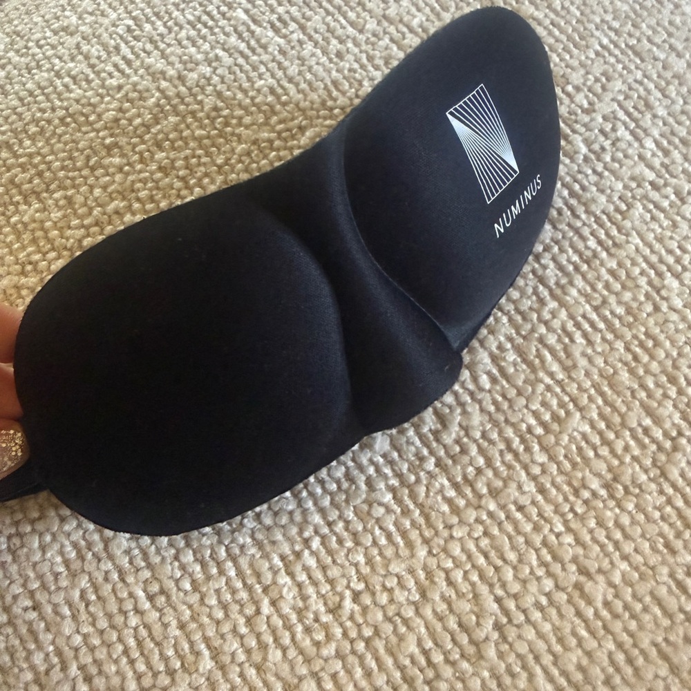 black contoured 3D sleep mask by Numinus Eye Mask for VR & Sleep soft